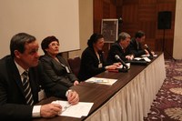 Ceremony podium, Frantisek Uherek, Marta Cimbáková, Eva Majková, Wolfgang Sandner, Hugues Crutzen