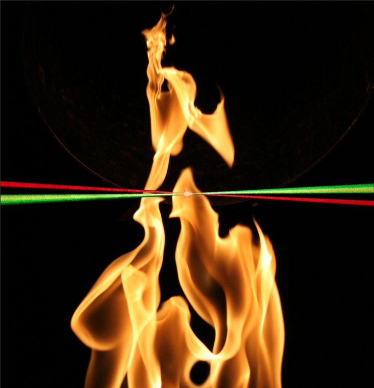 Laser diagnostics at the LLC of a turbulent flame, using Coherent anti-Stokes Raman scattering. Photo Henrik Bladh