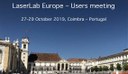 Announcement: Laserlab User Meeting, Coimbra, Portugal, 27-29 October 2019