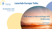 Laserlab-Europe Talk: "RGB lasers in dermatology and endoscopy " on 20 September 2023, 4pm CEST